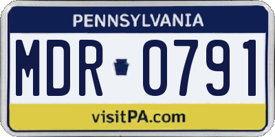 PA license plate MDR0791