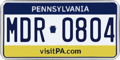 PA license plate MDR0804