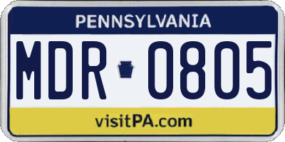PA license plate MDR0805