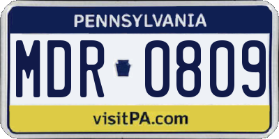 PA license plate MDR0809