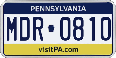 PA license plate MDR0810