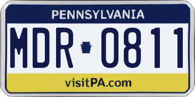 PA license plate MDR0811