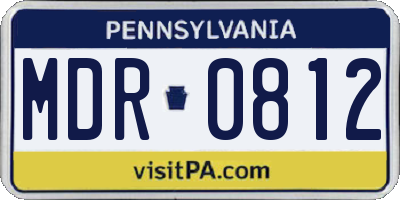 PA license plate MDR0812