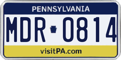 PA license plate MDR0814