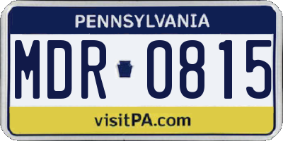 PA license plate MDR0815