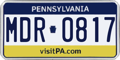 PA license plate MDR0817