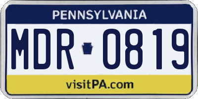 PA license plate MDR0819