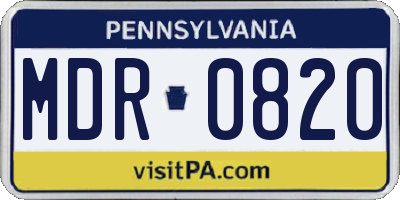 PA license plate MDR0820