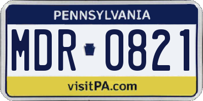 PA license plate MDR0821