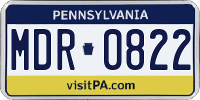 PA license plate MDR0822