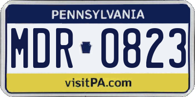 PA license plate MDR0823
