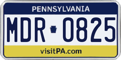 PA license plate MDR0825