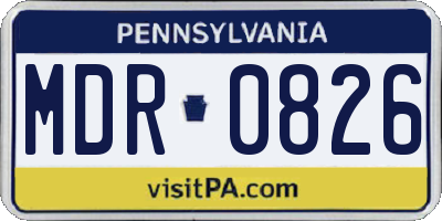 PA license plate MDR0826