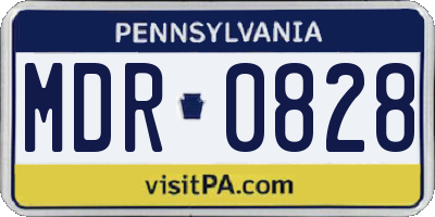 PA license plate MDR0828