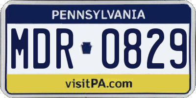 PA license plate MDR0829