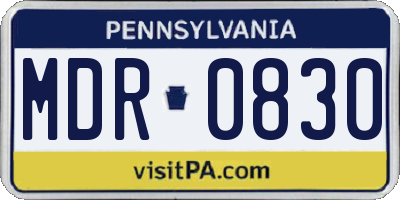 PA license plate MDR0830