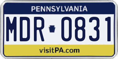 PA license plate MDR0831