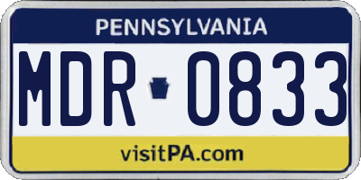 PA license plate MDR0833