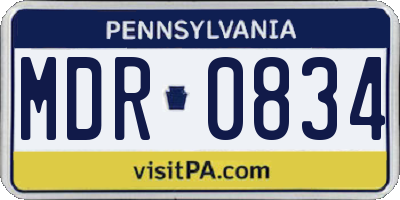PA license plate MDR0834