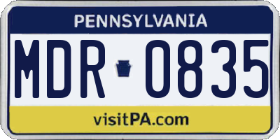 PA license plate MDR0835