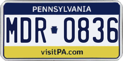 PA license plate MDR0836