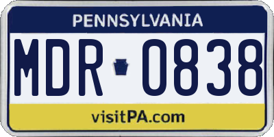 PA license plate MDR0838