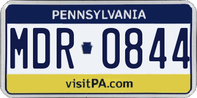 PA license plate MDR0844