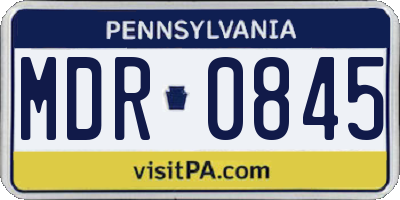 PA license plate MDR0845