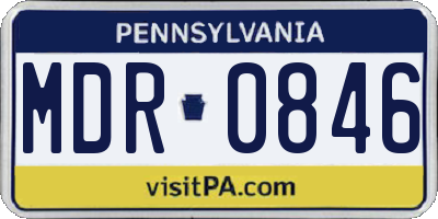 PA license plate MDR0846