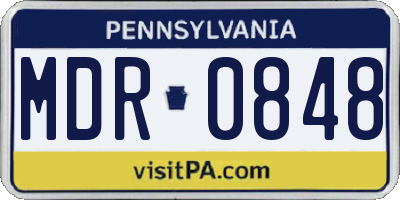 PA license plate MDR0848