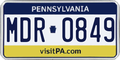 PA license plate MDR0849