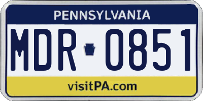 PA license plate MDR0851