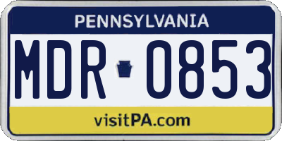 PA license plate MDR0853