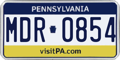 PA license plate MDR0854
