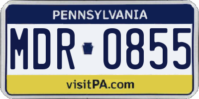PA license plate MDR0855