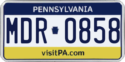 PA license plate MDR0858