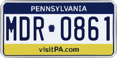 PA license plate MDR0861