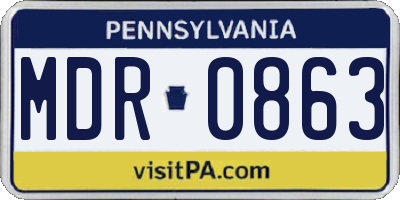 PA license plate MDR0863