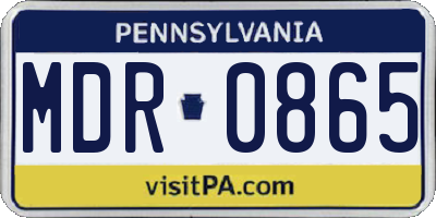PA license plate MDR0865