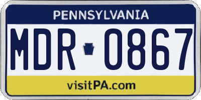 PA license plate MDR0867