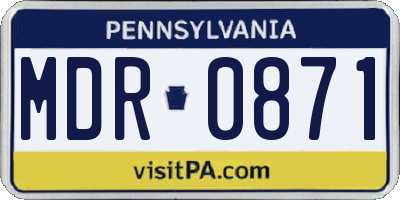 PA license plate MDR0871