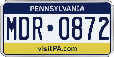 PA license plate MDR0872