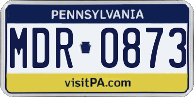 PA license plate MDR0873