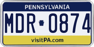 PA license plate MDR0874