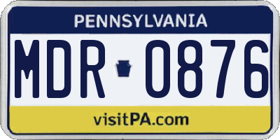 PA license plate MDR0876