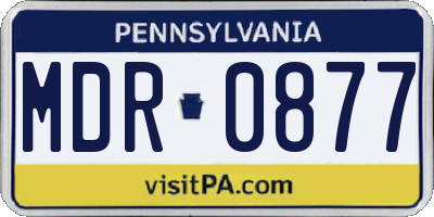 PA license plate MDR0877