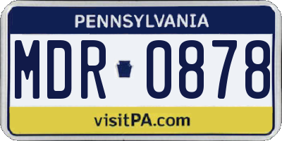 PA license plate MDR0878