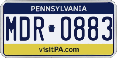 PA license plate MDR0883