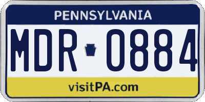 PA license plate MDR0884