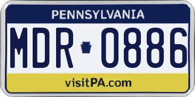 PA license plate MDR0886